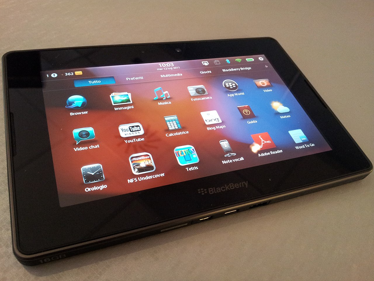 Image of a Blackberry Playbook